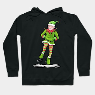 Santas Dancing  Christmas Elf Celebrating Christmas in July Hoodie